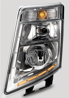 Farol Principal Foco Especial Pisca Inferior LED Âmbar Volvo FH/FM 2010 a 2014